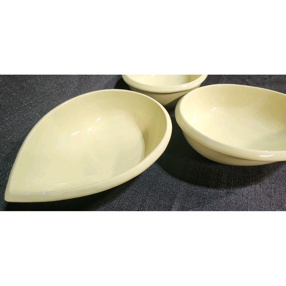 Hotel Charter Club Spa Yellow Teardrop Serving Bowls Set of 3 Made In Italy - Picture 2 of 10